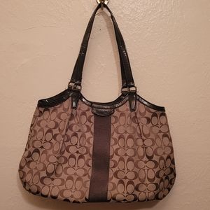 Coach Huge Signature Stripe Purse